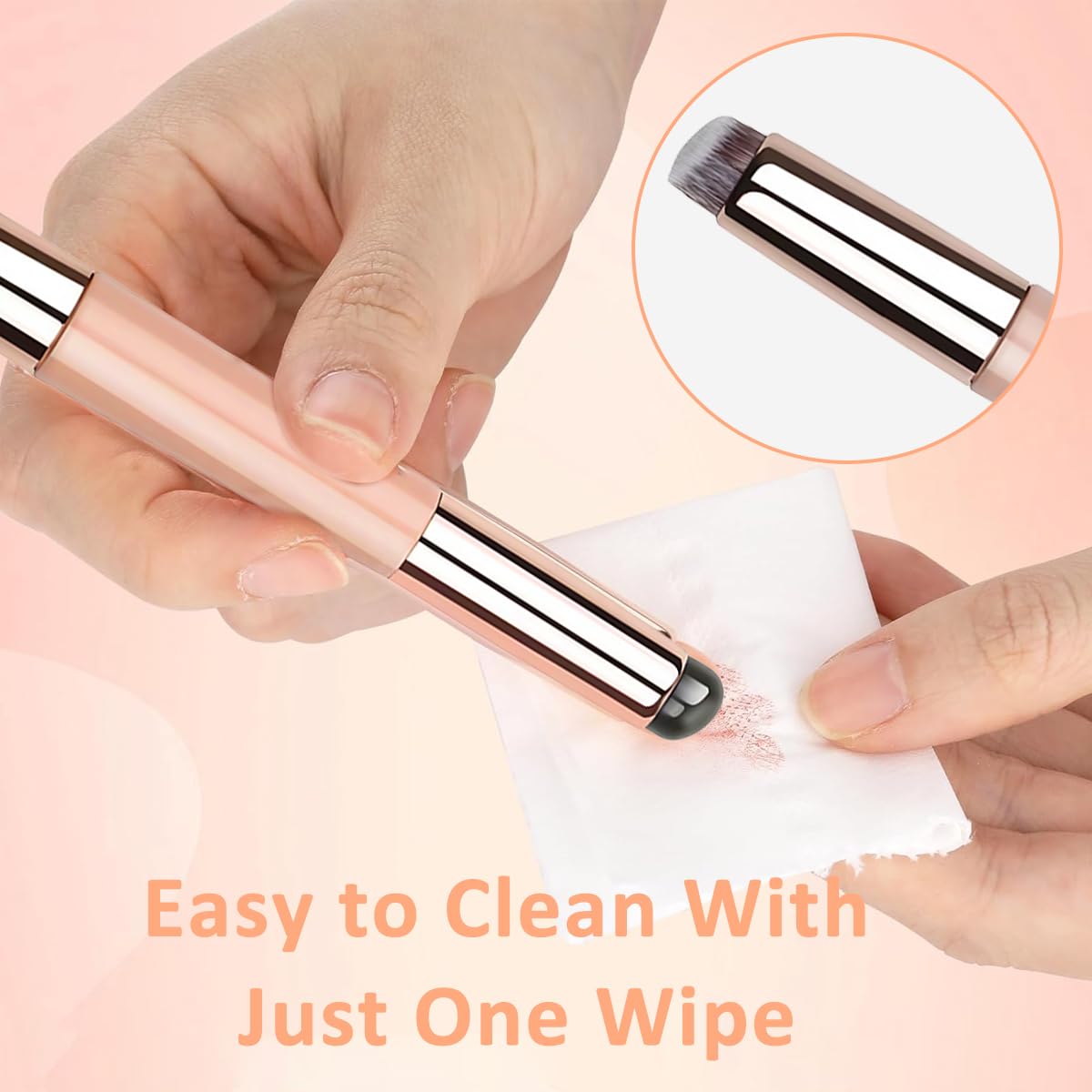 MAYCREATE Lipstick Silicone Brush 2 In 1 Lip Balm Silicone Applicator with Blending Brush Multifunctional Lipstick Brush Travel Makeup Tools for Lipstick, Lip Gloss, Concealer, Foundation, Pink MAYCREATE Lipstick Silicone Brush 2 In 1 Lip Balm Silicone Applicator with Blending Brush Multifunctional Lipstick Brush Travel Makeup Tools for Lipstick, Lip Gloss, Concealer, Foundation, Pink